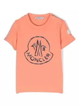 Футболка с логотипом Moncler Enfant, розовый