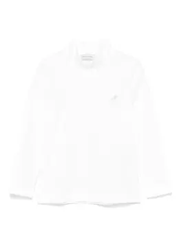 Футболка с логотипом Monnalisa, украшенная кристаллами, белый