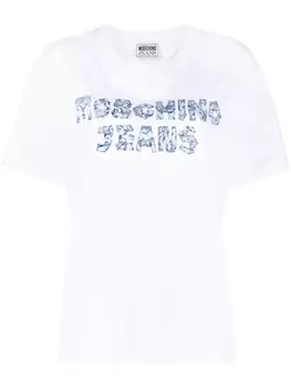 Футболка с логотипом MOSCHINO JEANS, белый