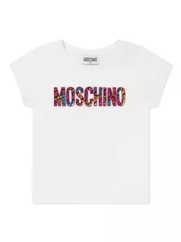 Футболка с логотипом Moschino Kids, белый