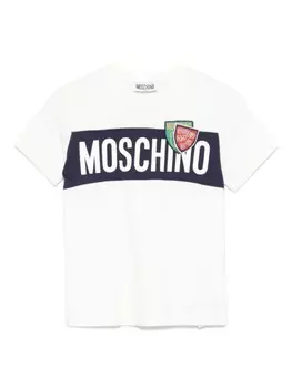 Футболка с логотипом Moschino Kids, белый