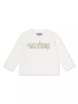 Футболка с логотипом Moschino Kids, белый