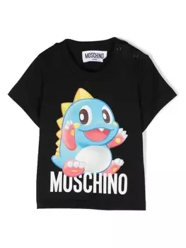 Футболка с логотипом Moschino Kids, черный