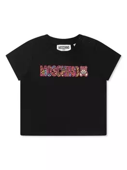 Футболка с логотипом Moschino Kids, черный