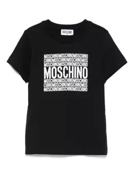 Футболка с логотипом Moschino Kids, черный
