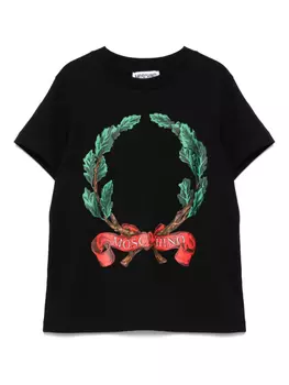 Футболка с логотипом Moschino Kids, черный