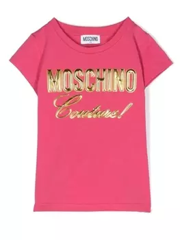 Футболка с логотипом Moschino Kids, розовый