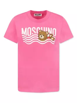 Футболка с логотипом Moschino Kids, розовый