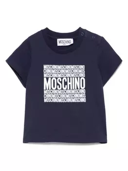 Футболка с логотипом Moschino Kids, синий