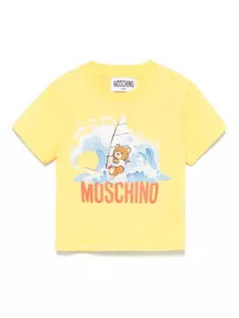 Футболка с логотипом Moschino Kids, желтый