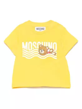Футболка с логотипом Moschino Kids, желтый