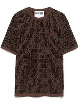Футболка с логотипом Moschino, коричневый