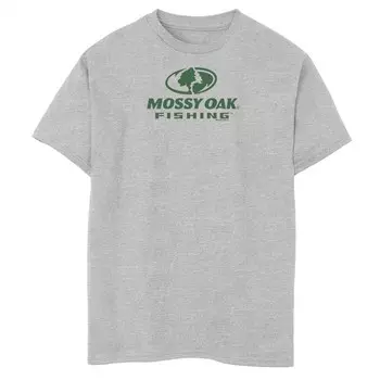 Футболка с логотипом Mossy Oak Fishing Tree и графическим рисунком для мальчиков Licensed Character, цвет Athletic Heather