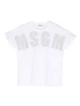 Футболка с логотипом MSGM Kids, белый
