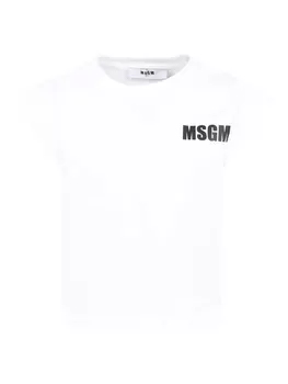 Футболка с логотипом MSGM Kids, белый