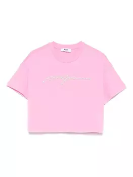 Футболка с логотипом MSGM Kids, розовый