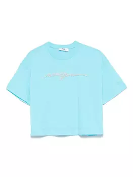 Футболка с логотипом MSGM Kids, синий