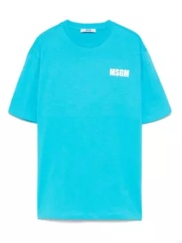 Футболка с логотипом MSGM Kids, синий