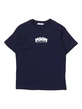 Футболка с логотипом MSGM Kids, синий