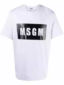 Футболка с логотипом MSGM, серый