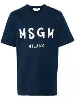 Футболка с логотипом MSGM, синий
