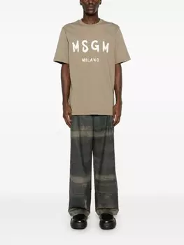 Футболка с логотипом MSGM, зеленый