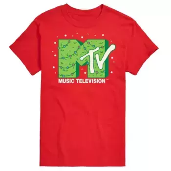 Футболка с логотипом MTV «Большая и высокая рождественская елка» Licensed Character, красный