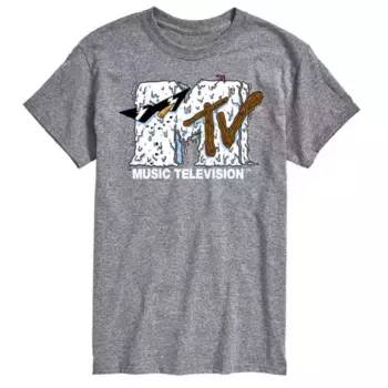 Футболка с логотипом MTV «Большой и высокий снеговик» Licensed Character, серый