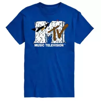 Футболка с логотипом MTV «Большой и высокий снеговик» Licensed Character, синий