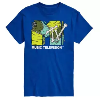 Футболка с логотипом MTV на Хэллоуин (большая и высокая) Licensed Character, синий
