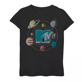 Футболка с логотипом MTV Orbiting Solar System для девочек и графическим рисунком Licensed Character