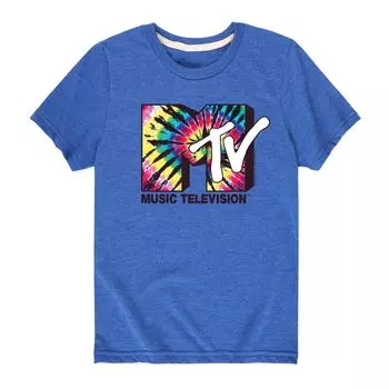 Футболка с логотипом MTV Tie Dye для мальчиков 8–20 лет Licensed Character, синий