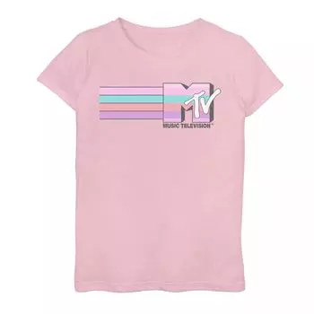Футболка с логотипом MTV в пастельные полоски для девочек 7–16 лет Licensed Character