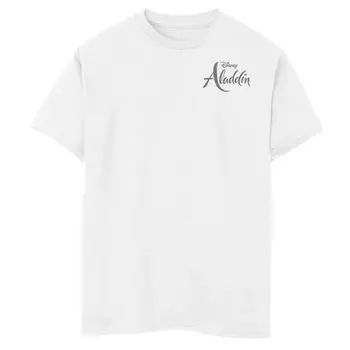 Футболка с логотипом мультфильма «Аладдин» Disney для мальчиков 8–20 лет и карманом с графическим рисунком Disney, белый
