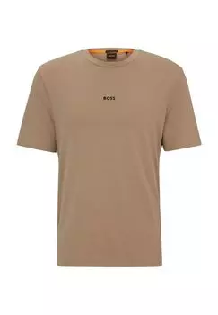 Футболка с логотипом, мужская Hugo Boss, цвет Open Brown