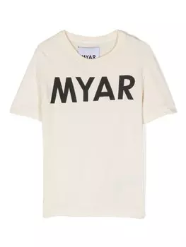 Футболка с логотипом MYAR KIDS, нейтральный цвет