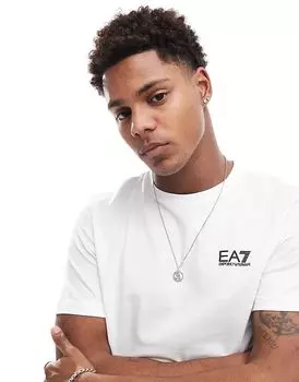 Футболка с логотипом на груди белого цвета EA7