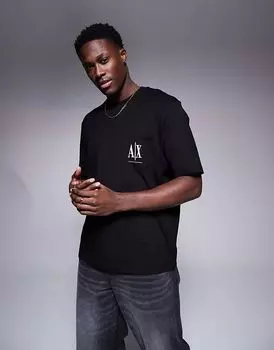 Футболка с логотипом на кармане черного цвета Armani Exchange