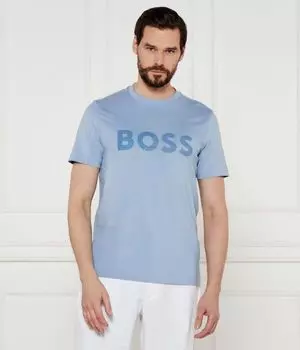 Футболка с логотипом на ленте Regular fit Boss Green, синий
