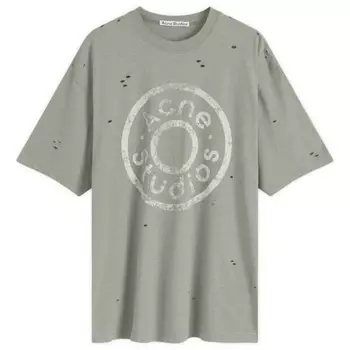 Футболка с логотипом на пуговицах Exford Acne Studios, зеленый