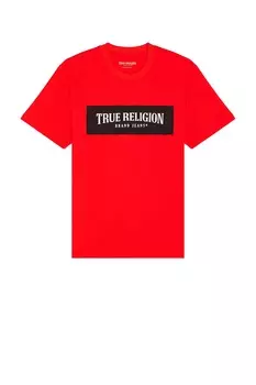 Футболка с логотипом на сетке True Religion, flame scarlet