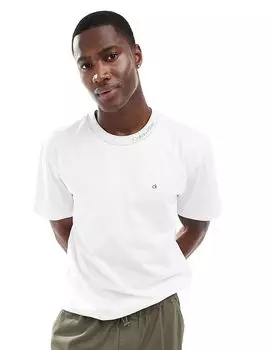 Футболка с логотипом на шее белого цвета Calvin Klein