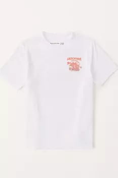 Футболка с логотипом на спине Abercrombie & Fitch, белый