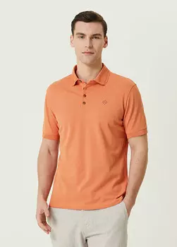 Футболка с логотипом на воротнике-поло Pal Zileri, оранжевый