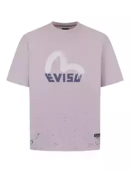 Футболка с логотипом, нанесенным методом распыления EVISU, фиолетовый
