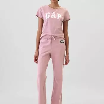 Футболка с логотипом напечатанным на фольге Gap, розовый