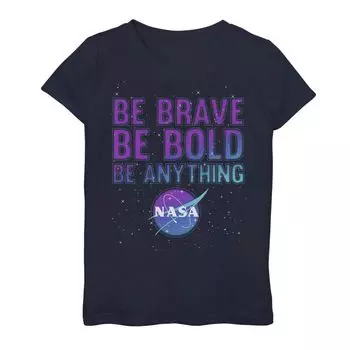 Футболка с логотипом NASA Be Brave Be Bold Be Anything для девочек 7–16 лет Licensed Character