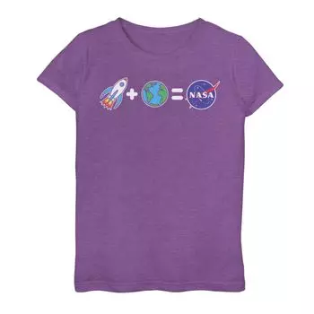 Футболка с логотипом NASA Rocket Plus Earth для девочек 7–16 лет Licensed Character