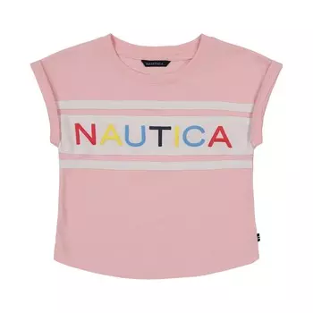 Футболка с логотипом Nautica для девочек (7–16), цвет Watermelon Heather Hb439