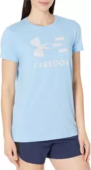 Футболка с логотипом New Freedom Under Armour, цвет Carolina Blue/Halo Gray